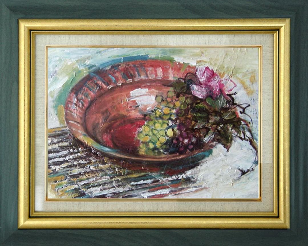 油絵 菅家令子 絵 絵画 インテリア F4-110502 静物 フルーツ