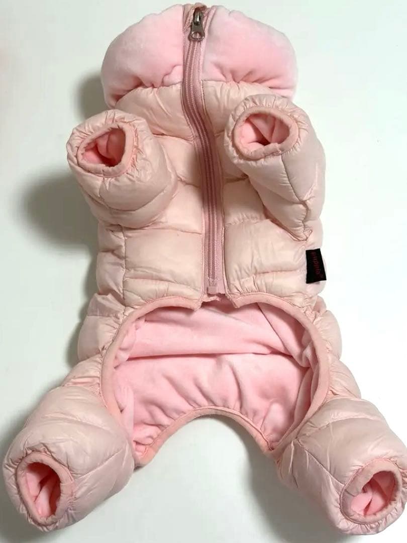 【韓国ペットウェア】パピア ベロアソフトオールインワンジャンパー Mサイズ