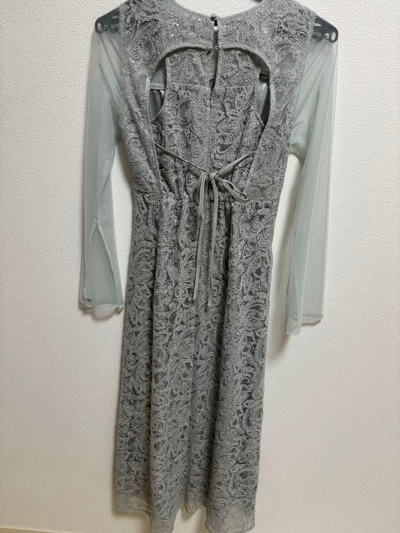 【新作】leaf embroidery back design dress