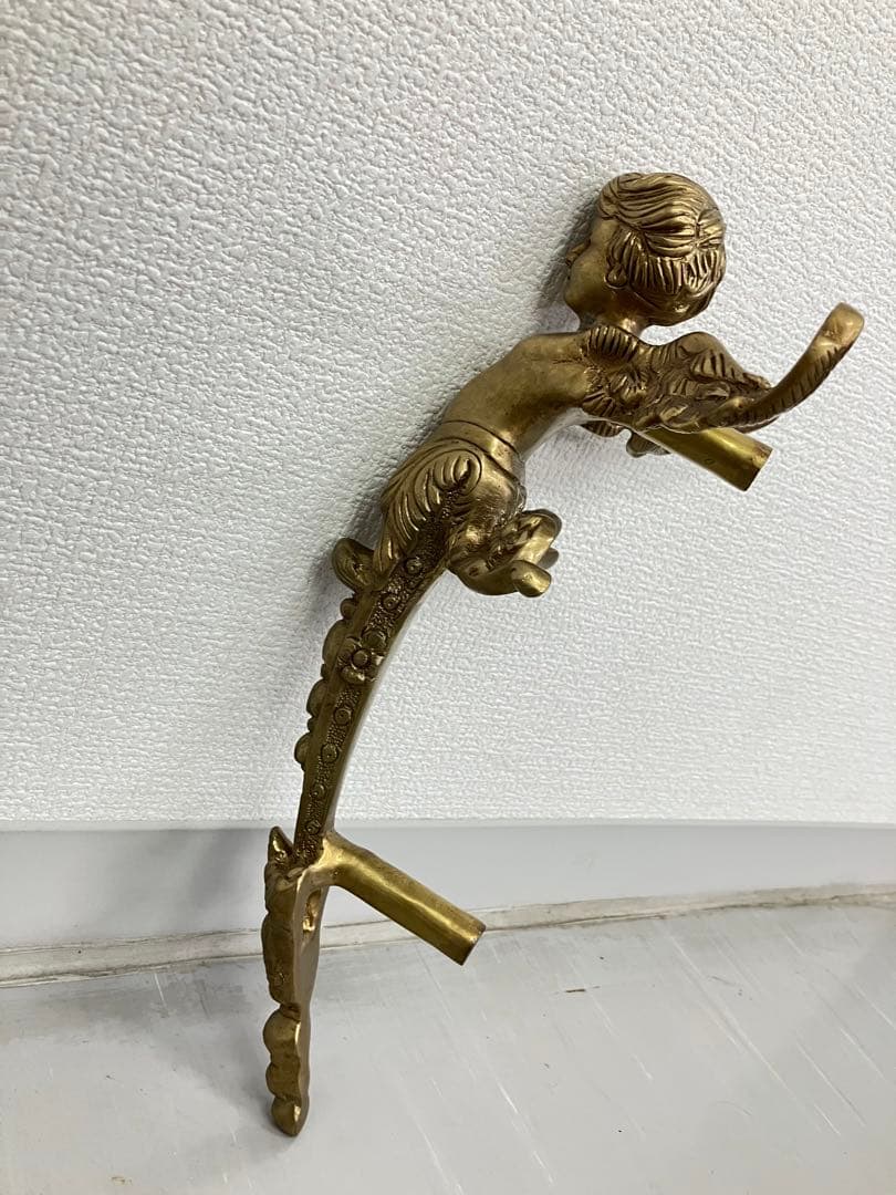 アンティーク天使の 高級ドアハンドル　レトロな取手　エンジェル　鋳物　ドアノブ