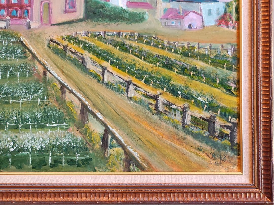 【送料込】特大F30号 プロヴァンス風景画 油彩画＆額縁セット /大型アート