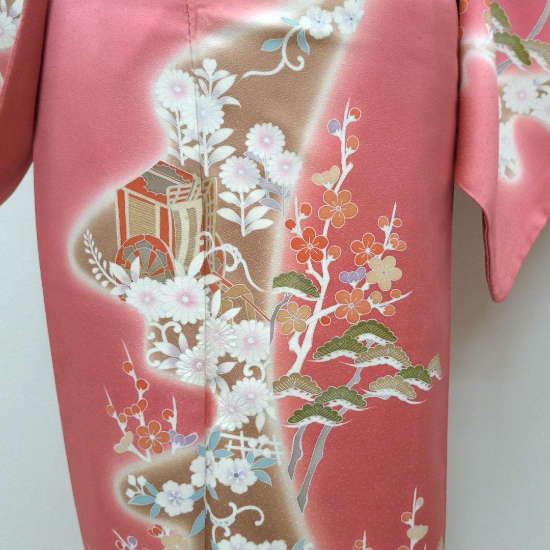 663　半額セール　正絹　小田急百貨店誂え　友禅　訪問着　４点フルセット