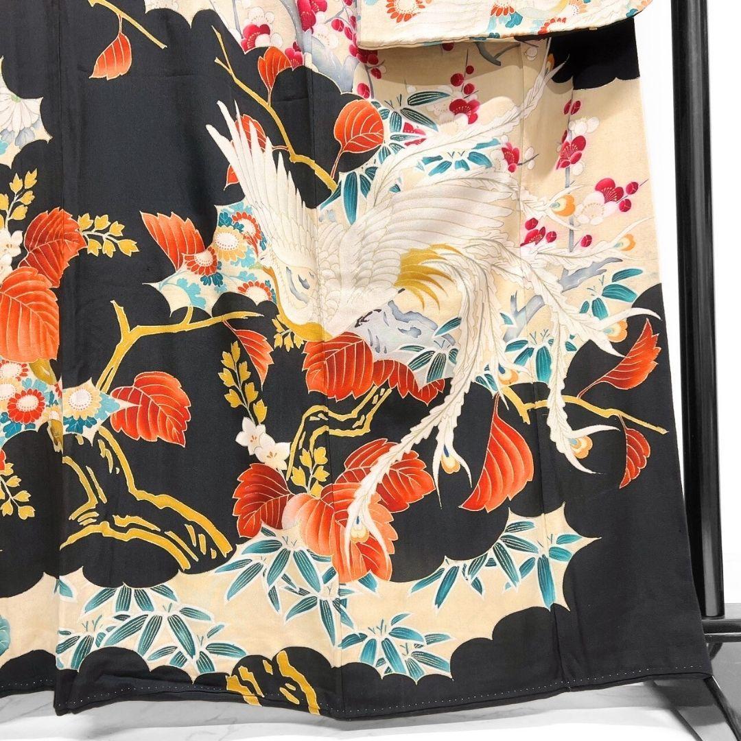 アンティーク　刺繍　金駒刺繍　鳳凰　振袖　襦袢セット　成人式 着物 022a p