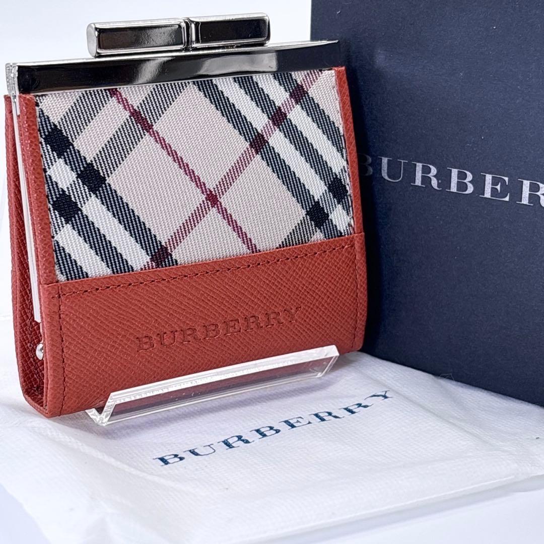 未使用 バーバリー ノバチェック ケース ロゴ型押し レザー 箱付き