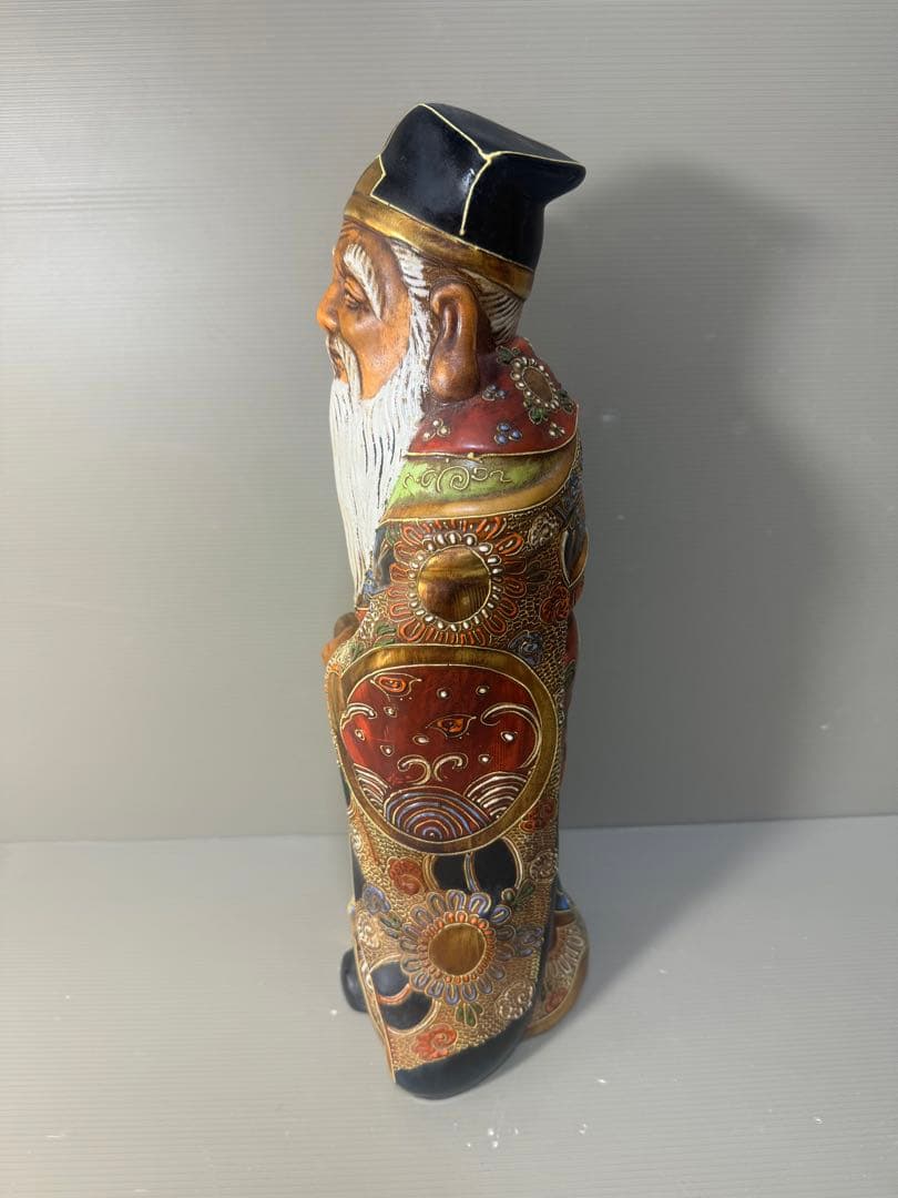 2500 九谷焼 寿老人 置物 縁起物　38cm 時代物