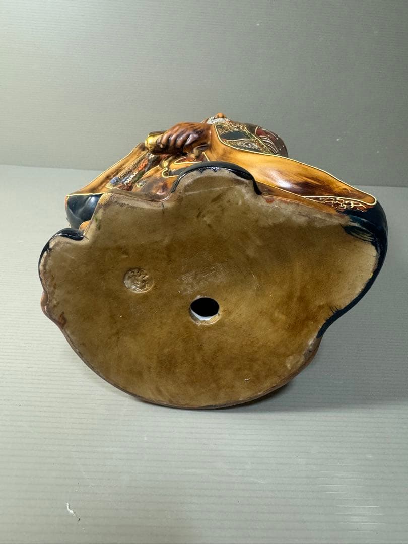 2500 九谷焼 寿老人 置物 縁起物　38cm 時代物
