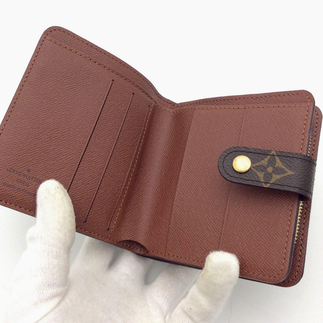 ルイヴィトン モノグラム 二つ折り財布 コンパクトジップ