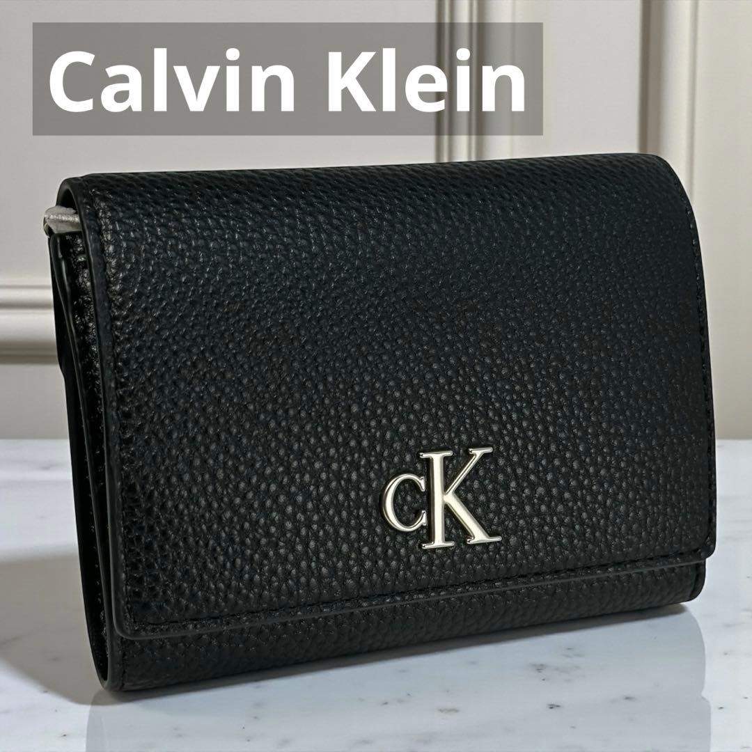 新品 正規品 カルバンクライン 3つ折り財布 ウォレット CKロゴ ロゴ金具