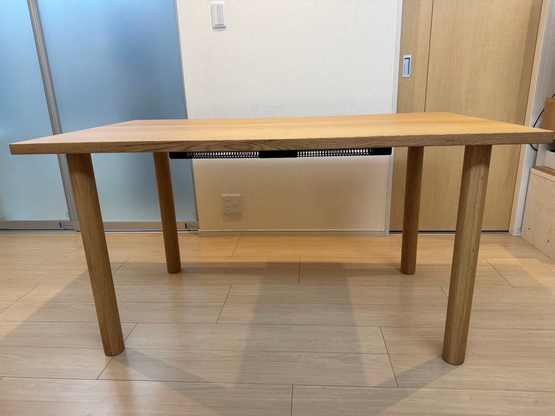 ドキンちゃん　無印良品　木製テーブル　ダイニングこたつ