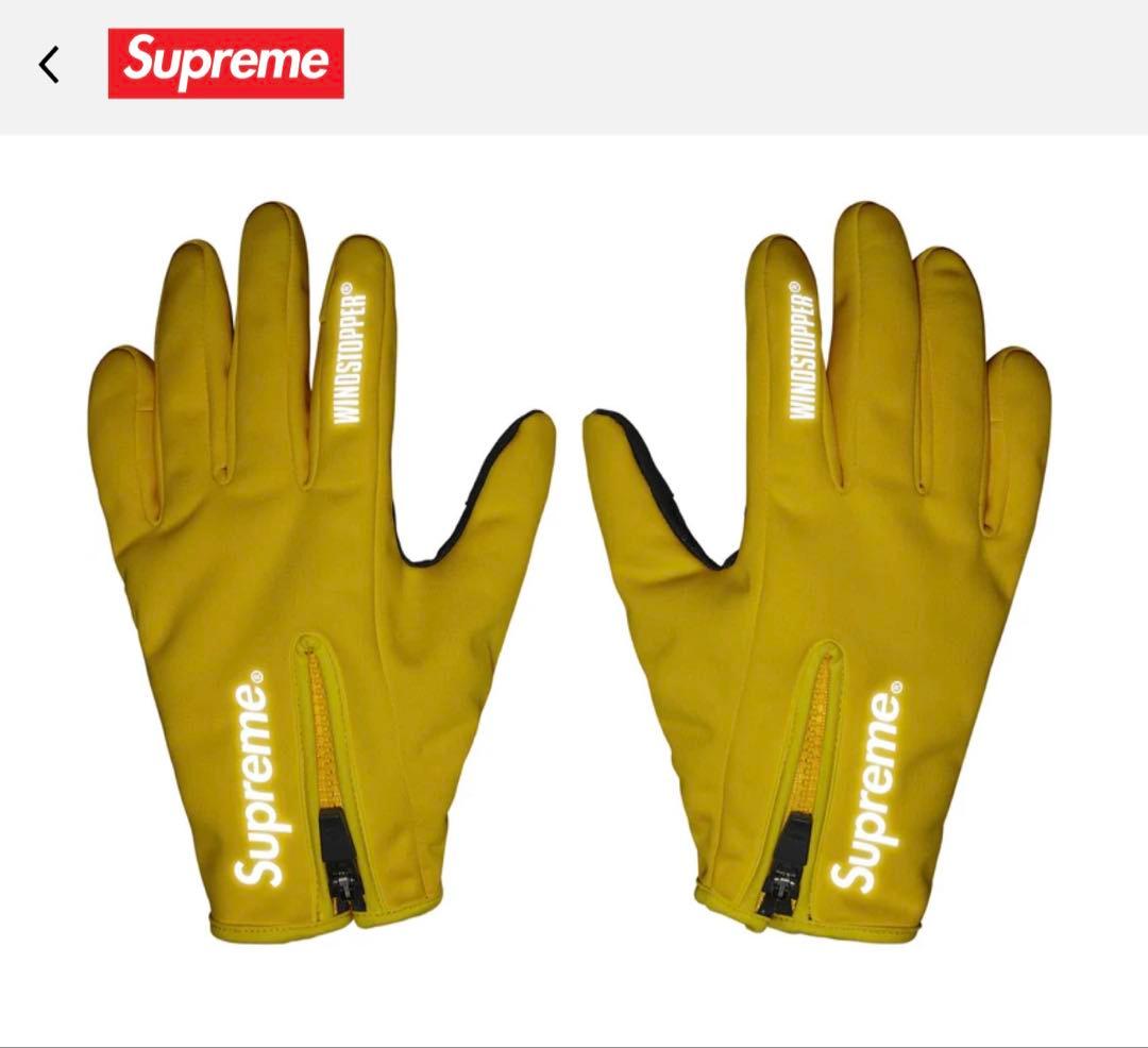 supreme 25AW WINDSTOPPER Zip Gloves 黄色 L