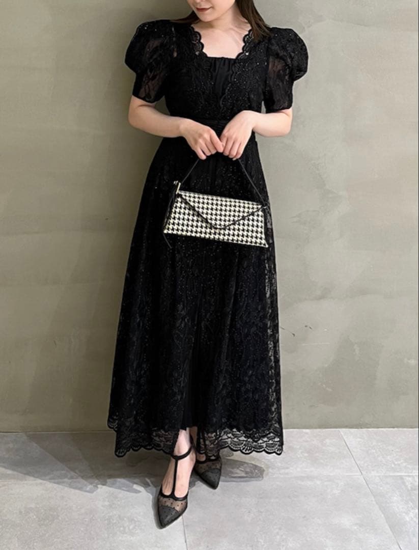 LILY BROWN レイヤードシャイニーグラスドレス