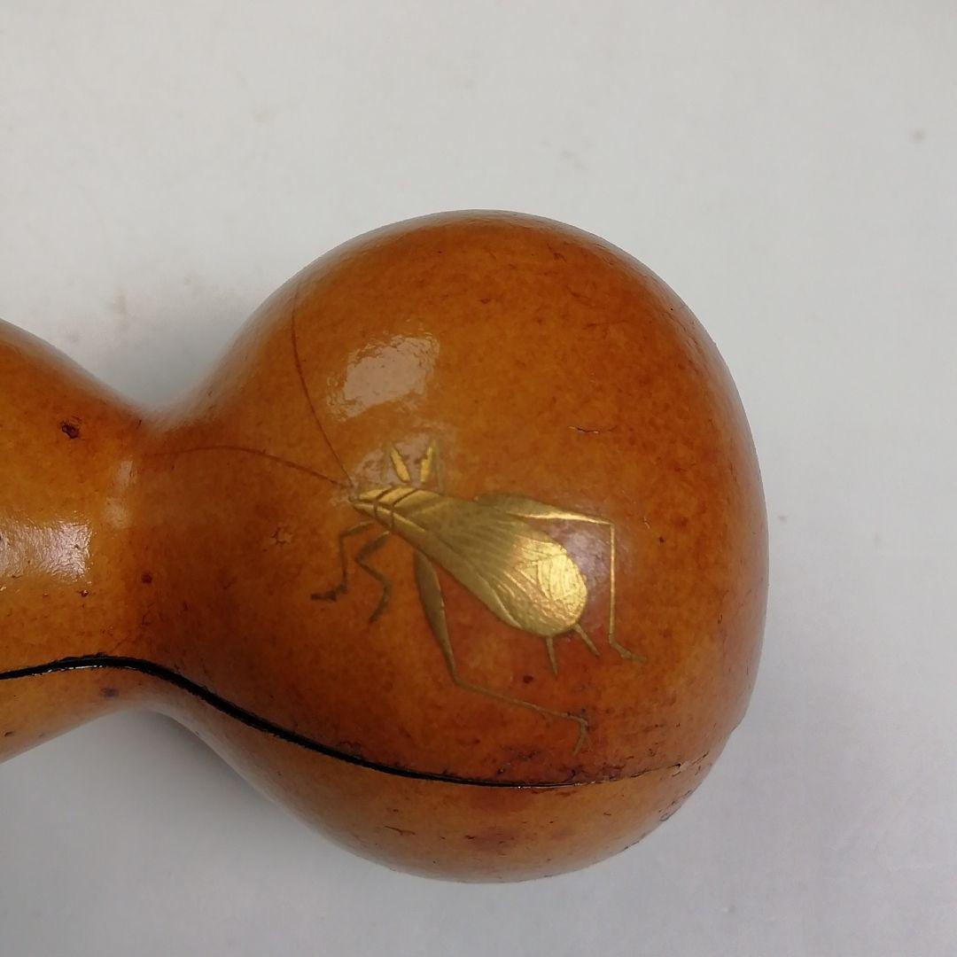 Ｔ９６０　香合　『虫蒔絵　瓢香合』『道場宗廣 造』　共箱　茶道具