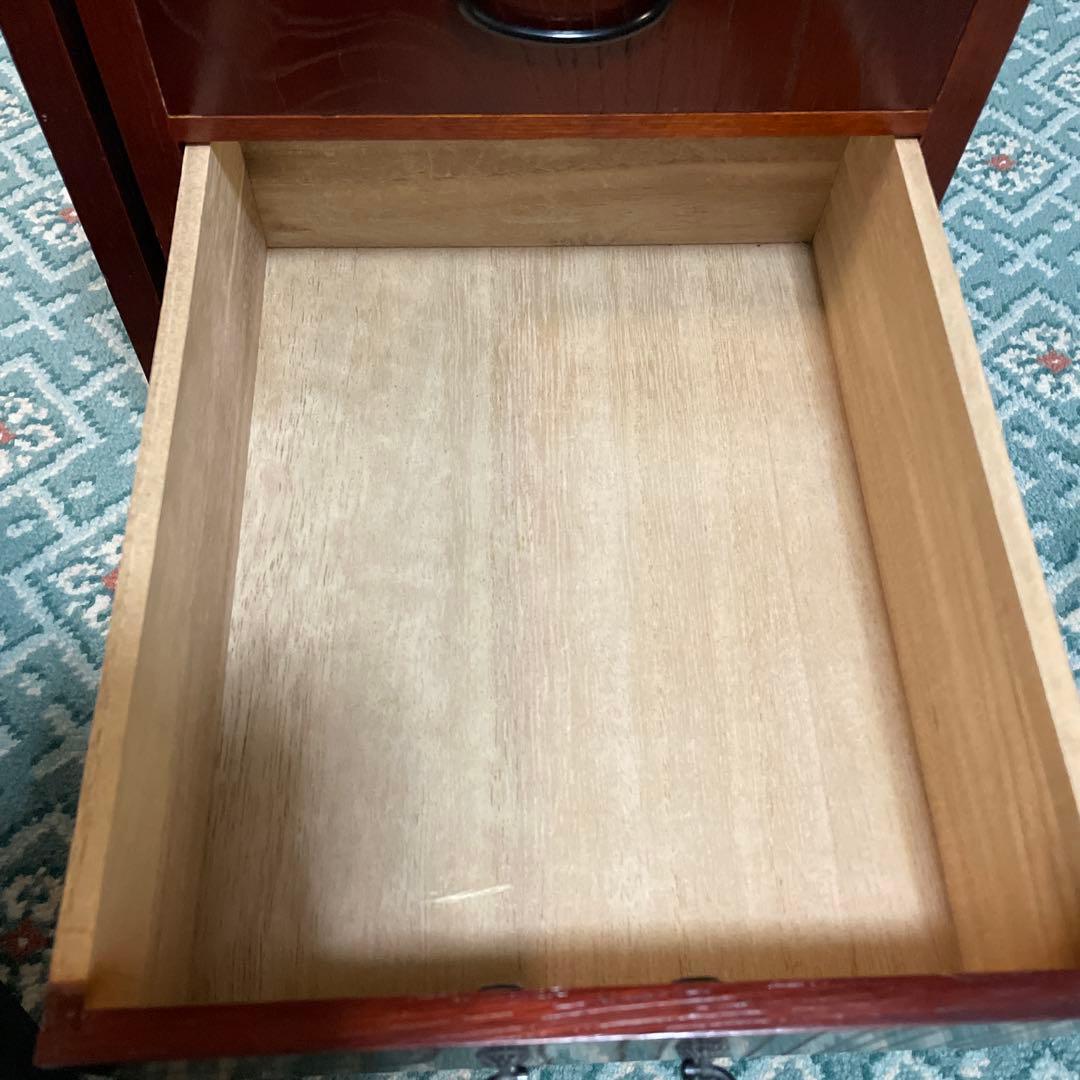 アンティーク和風 折りたたみ文机 3引き出し