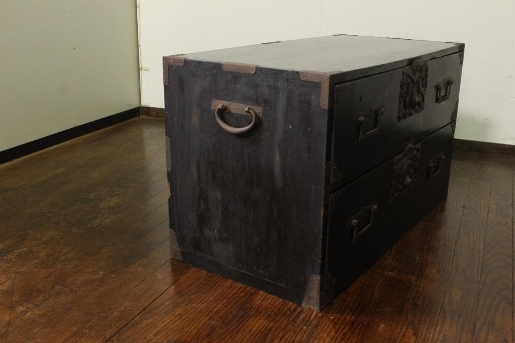 打出金具！庄内箪笥 古家具/古民家/時代箪笥/チェスト/和家具/古道具/古民具