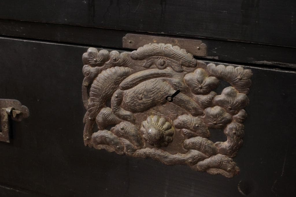 打出金具！庄内箪笥 古家具/古民家/時代箪笥/チェスト/和家具/古道具/古民具