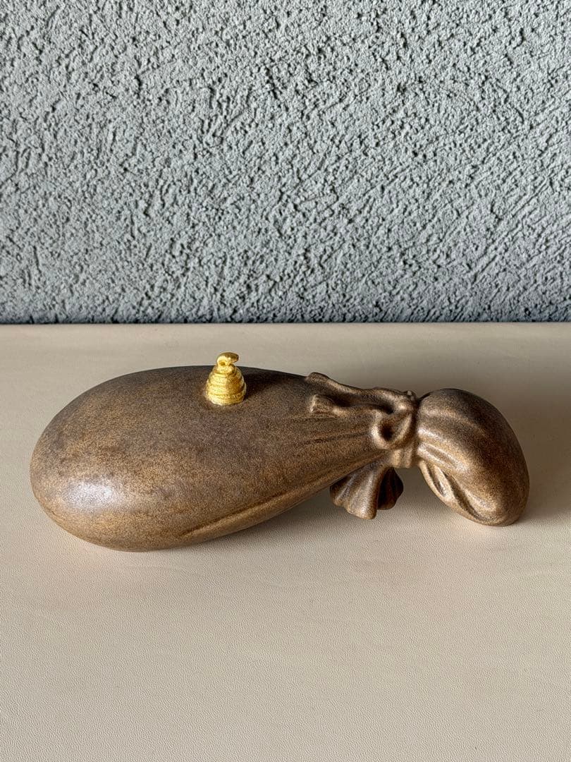 楠部彌弌　瑞巳　置物　干支　時代物　古道具　共箱