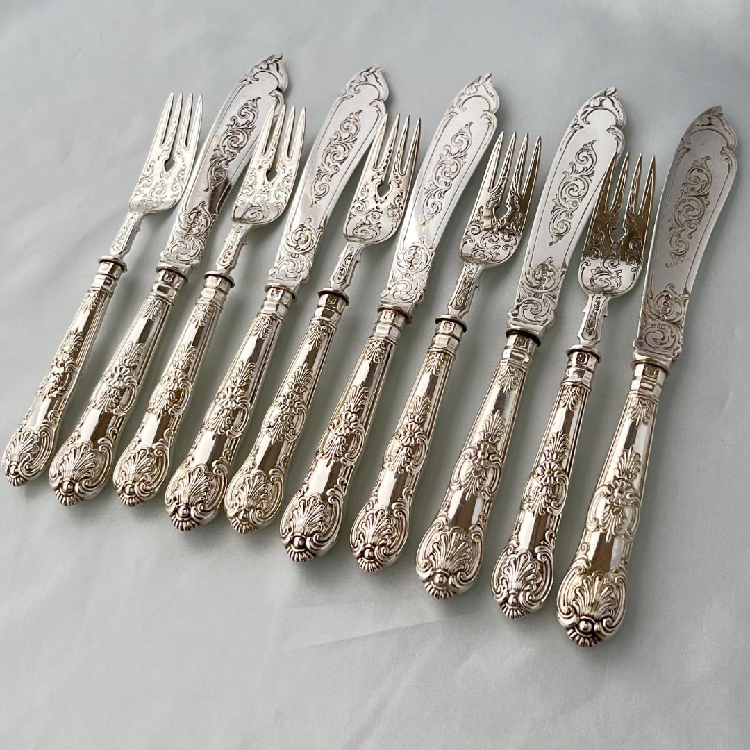 【John Gough】 キングスパターンのナイフ/フォーク 豪奢！！