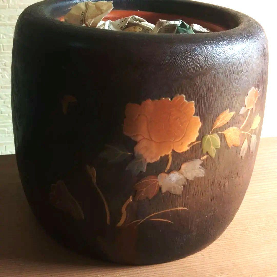 金沢工芸　桐火鉢　螺鈿蒔絵　一対火鉢