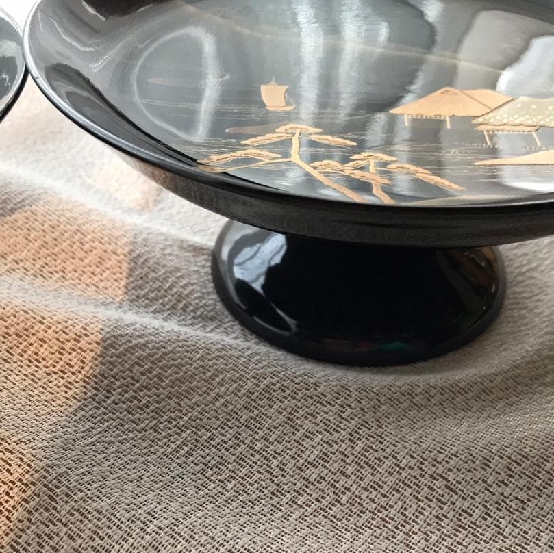 蒔絵　菓子器　一対　高足　共箱