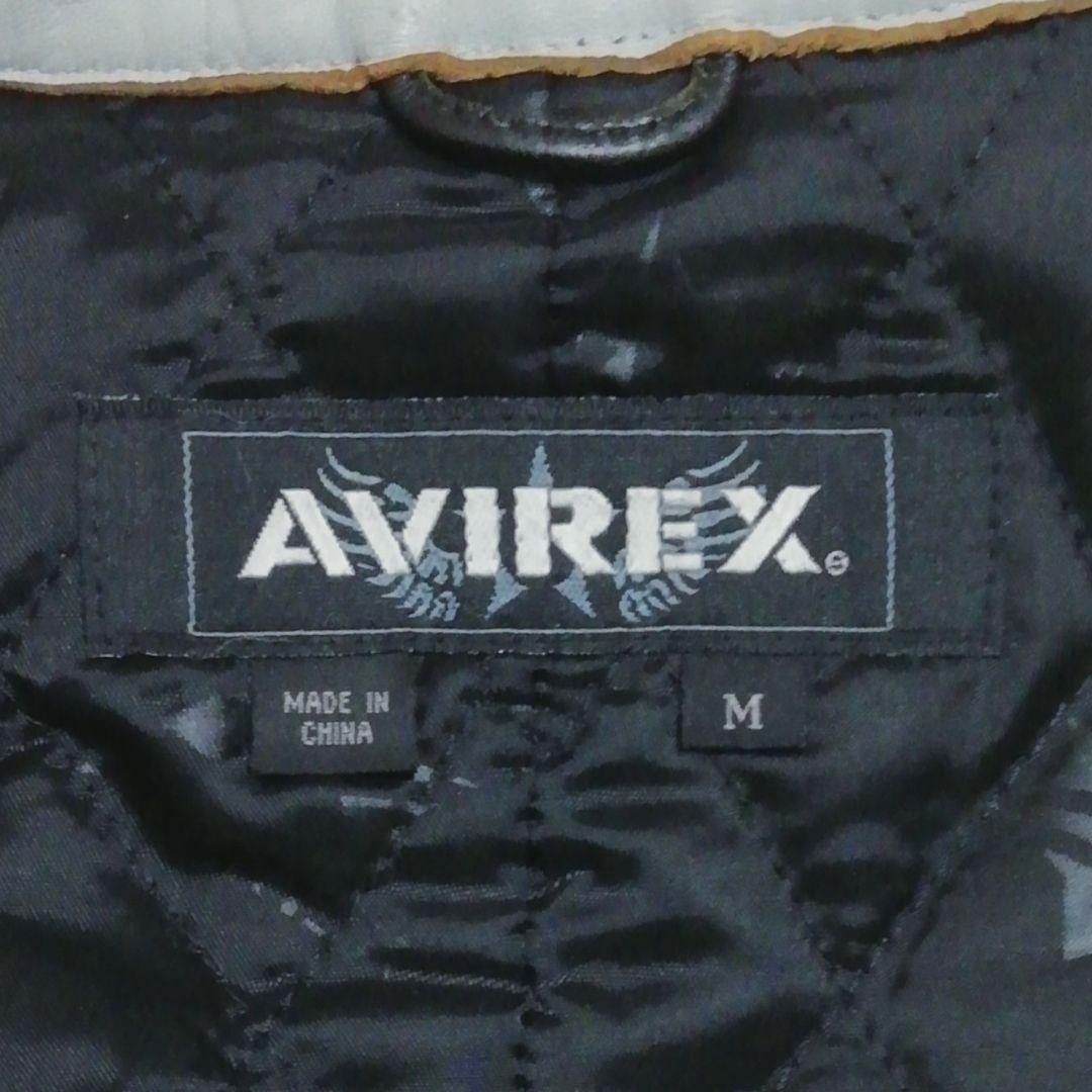 AVIREX アヴィレックス レザーシングルライダースジャケット(M)