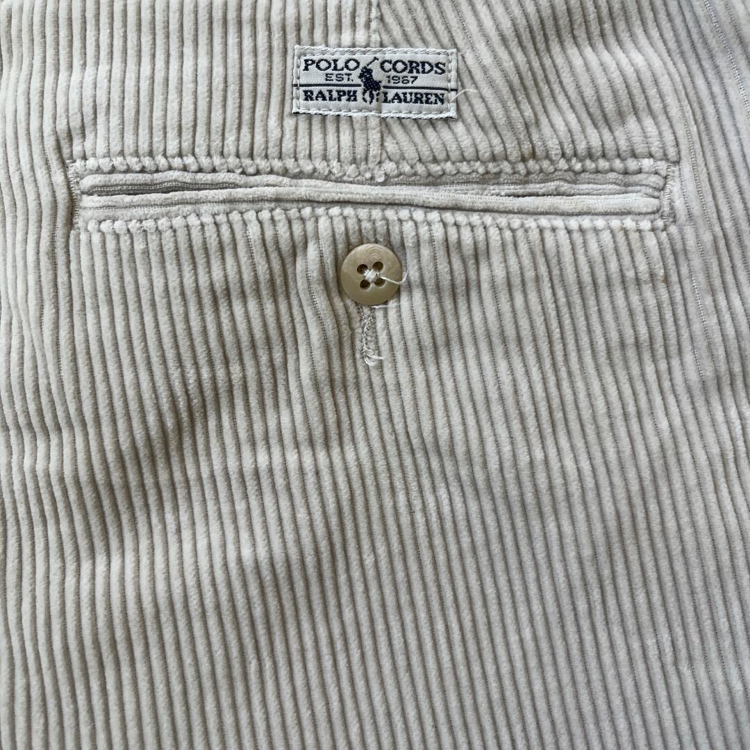 ポロラルフローレン W36 コーデュロイ ポロチノ 古着 90s 白 18214