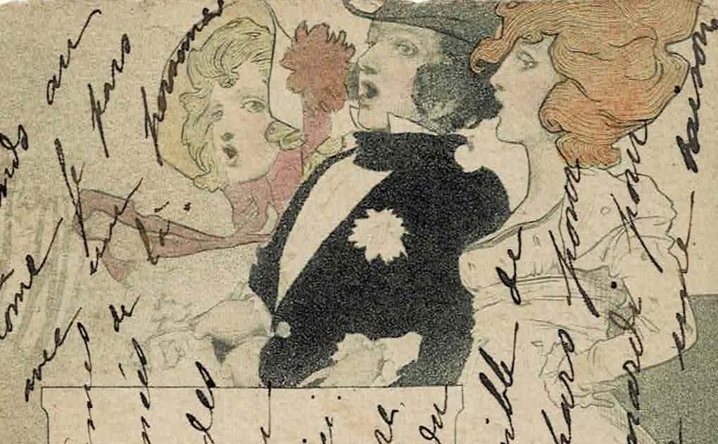 アンティークポストカード はがき 絵葉書 by Raphael Kirchner