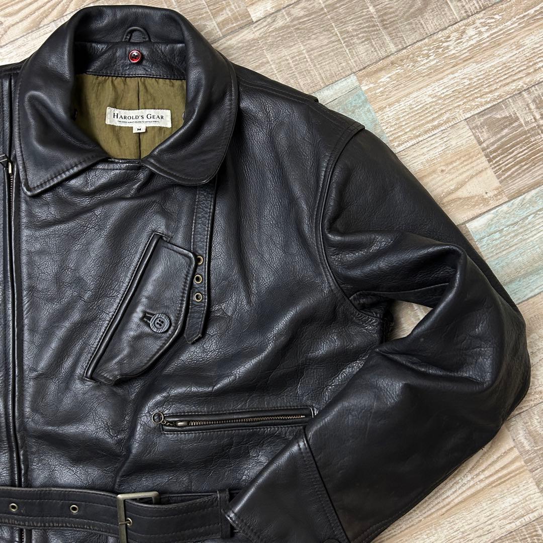 HAROLDS GEAR レザージャケット モーターサイクルコート ブラウン M