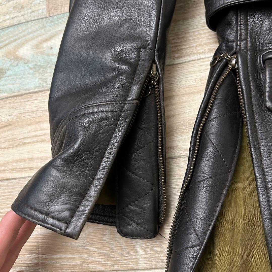 HAROLDS GEAR レザージャケット モーターサイクルコート ブラウン M