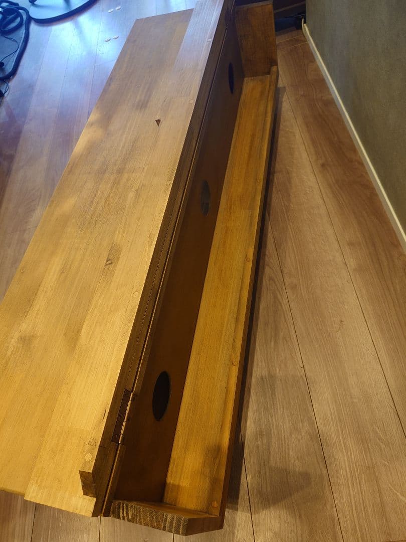 テレビボード120 ローボード パイン材 アイアン脚 背面収納