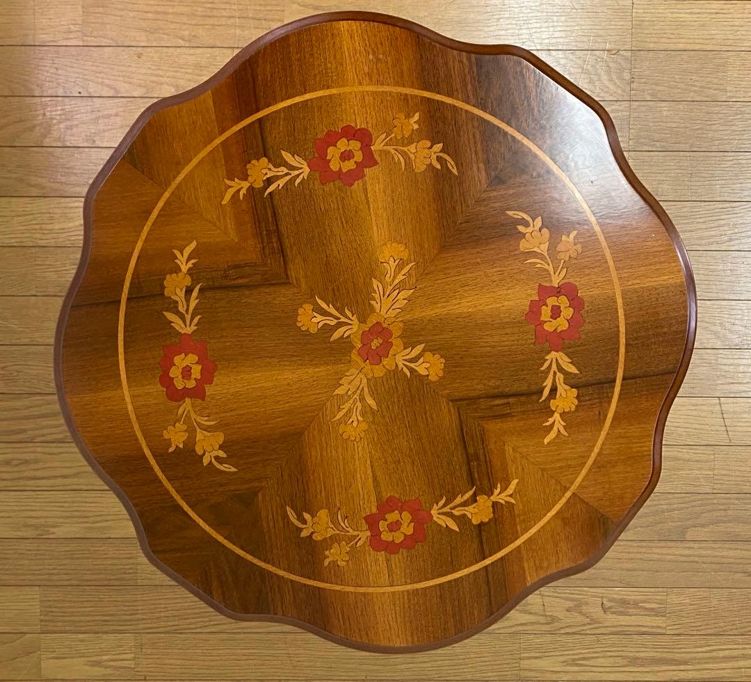 美品 象嵌 コーヒーテーブル カフェテーブル サイドテーブル インテリア 装飾