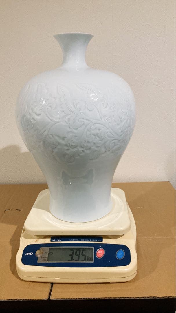 人間国宝 奥川忠右衛門　白磁花瓶