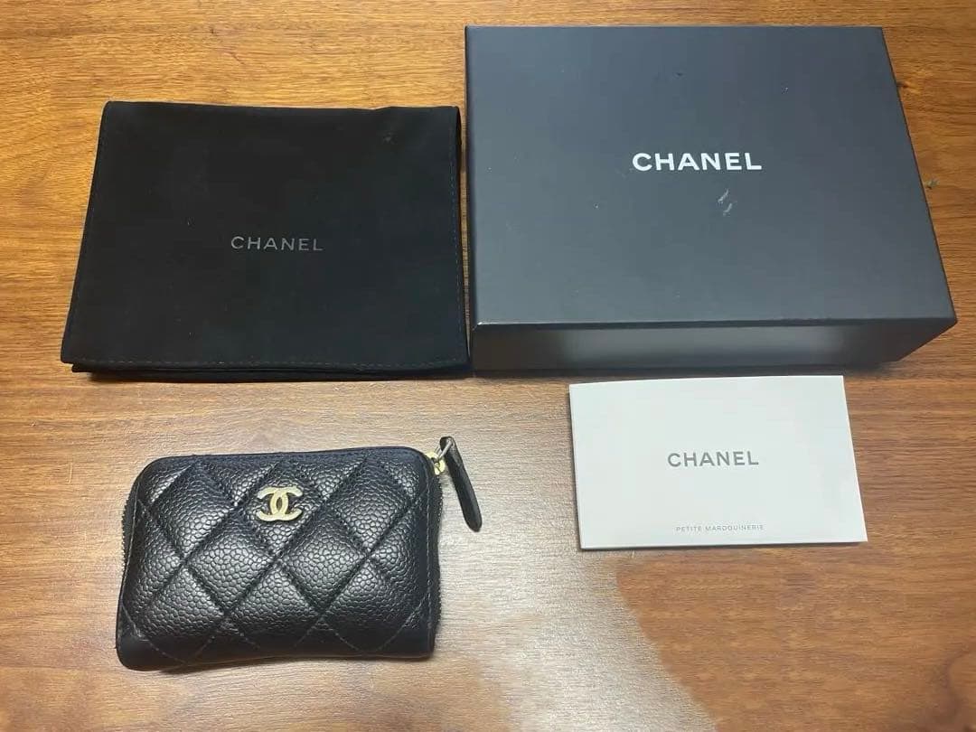 ジャンク シャネル 中古 ケース ミニ財布 キャビア