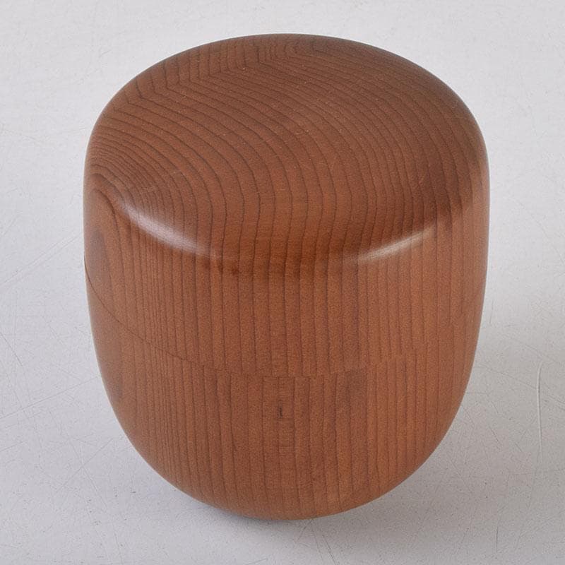 茶道具　飛騨一位一刀彫　十代　飛騨甚五郎　村山群鳳作　棗　共箱　V　8778