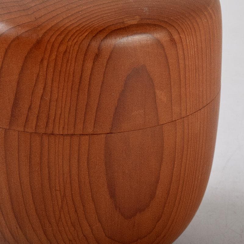 茶道具　飛騨一位一刀彫　十代　飛騨甚五郎　村山群鳳作　棗　共箱　V　8778