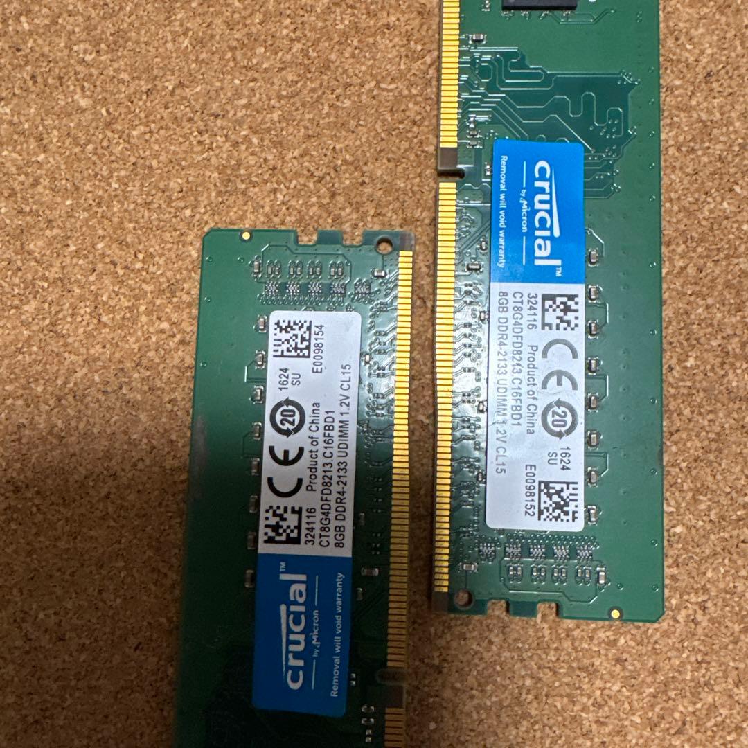 crucial DDR4 16G(8GB メモリ 2400MHz 2枚セット)B