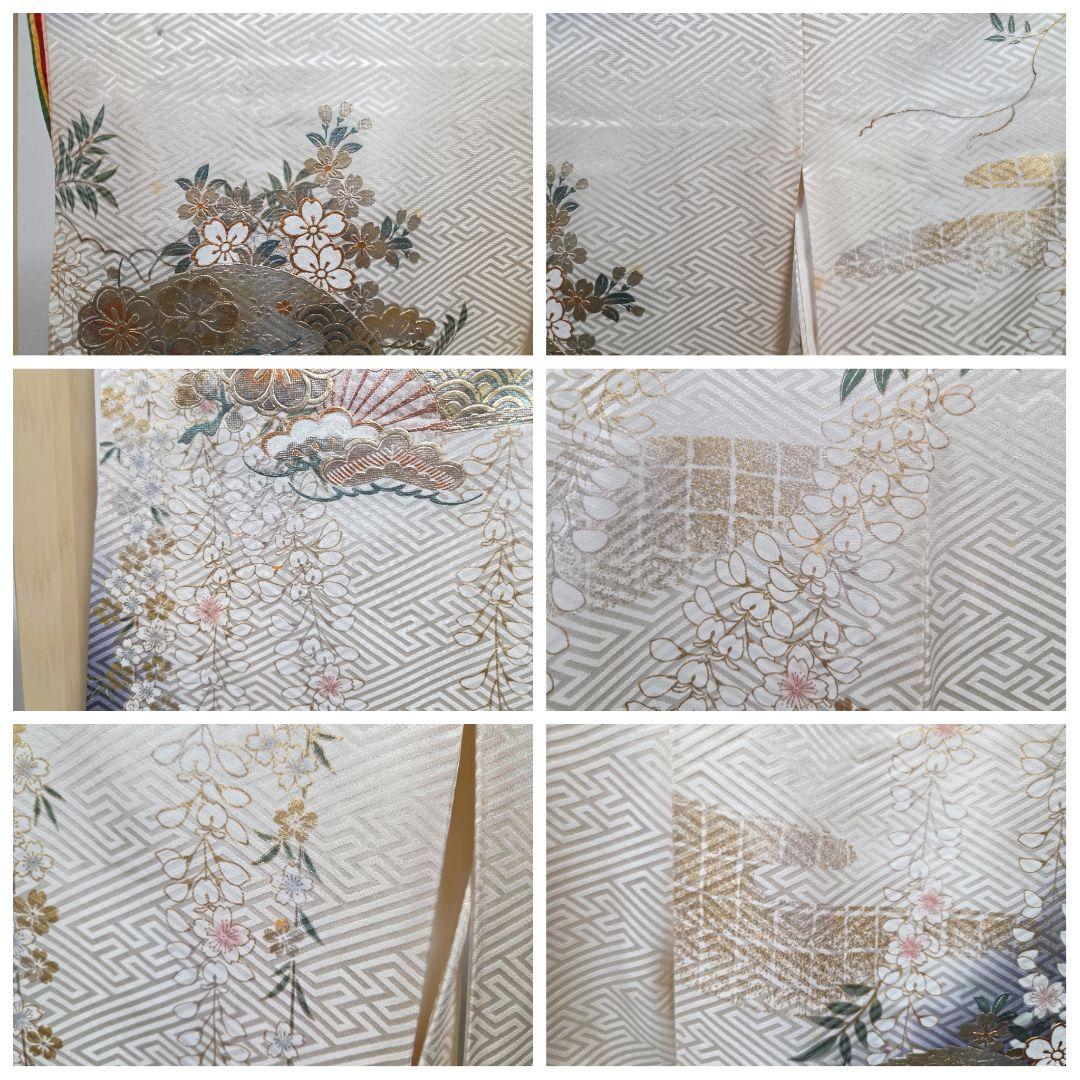 B◆着物くつろぎ やまと誂製 かわいい花模様 金彩 袷 正絹 成人式 振袖 着物