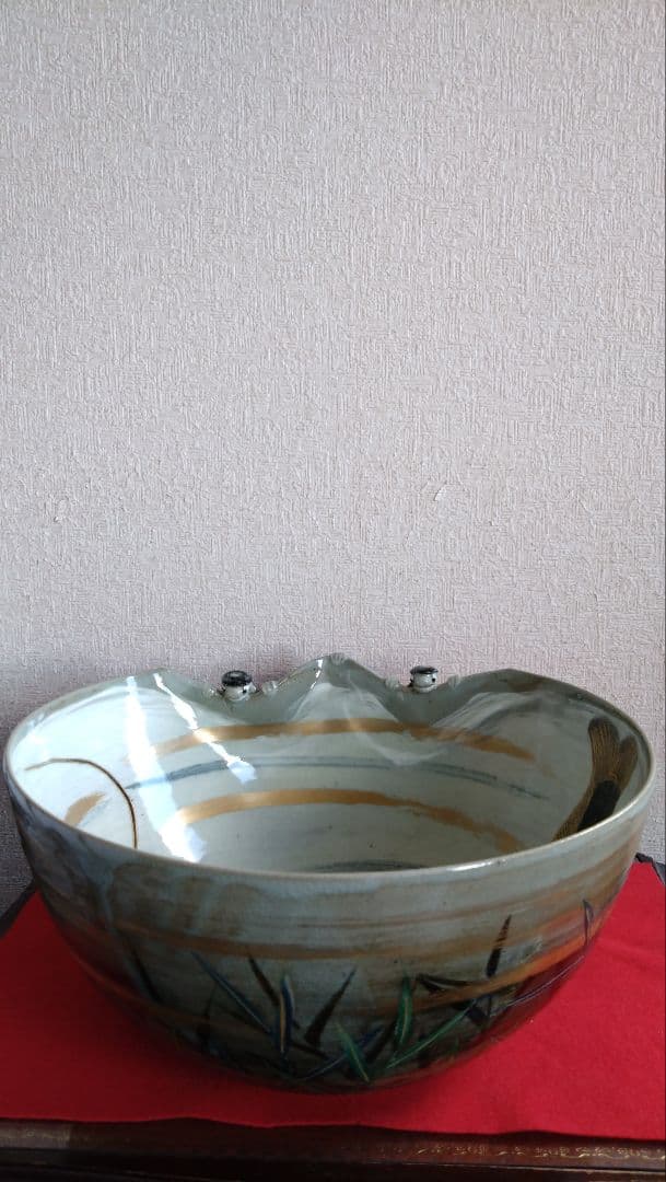 平安麦波　麦波　山本雄次　大鉢　清水焼　京焼　鯰　河童　鉢