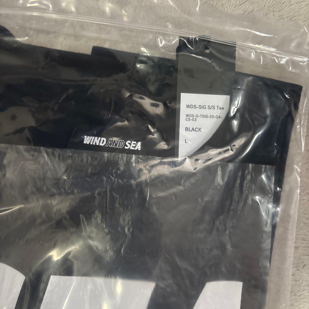 新品WINDANDSEAウィンダンシービッグロゴTシャツ黒キムタク木村拓哉