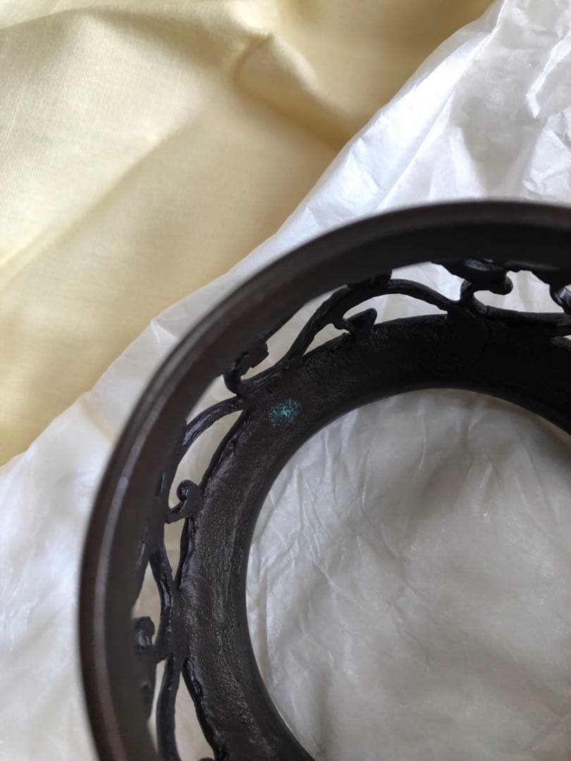 蠟型　唐草透　蓋置　金森紹栄氏造　共箱入