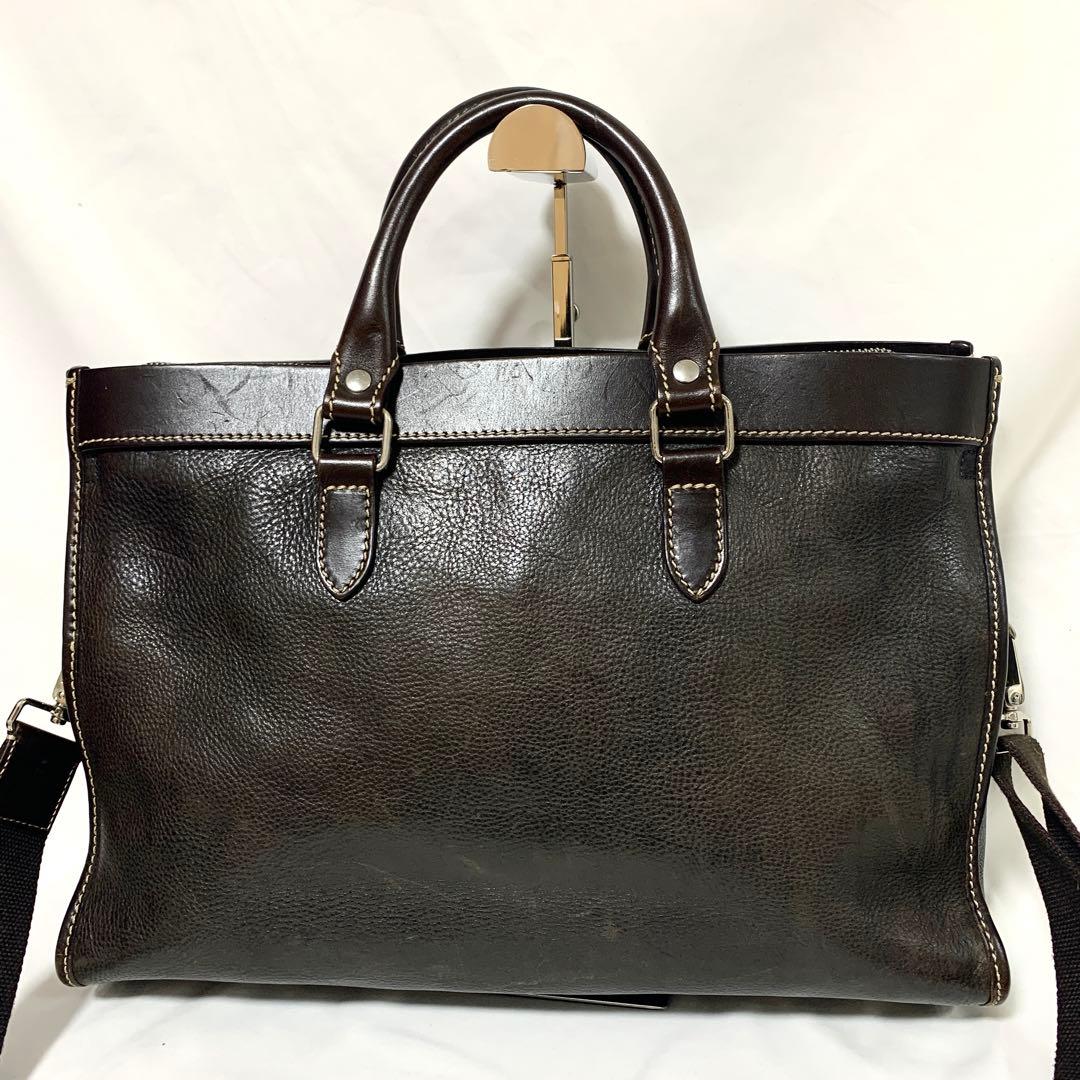 美品✨ ステファノマーノ　オールレザー　ビジネスバッグ　2way　ブラウン