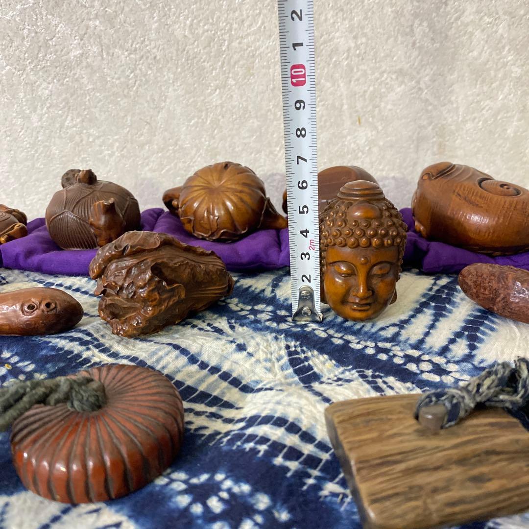 木彫　根付　置物　十三個