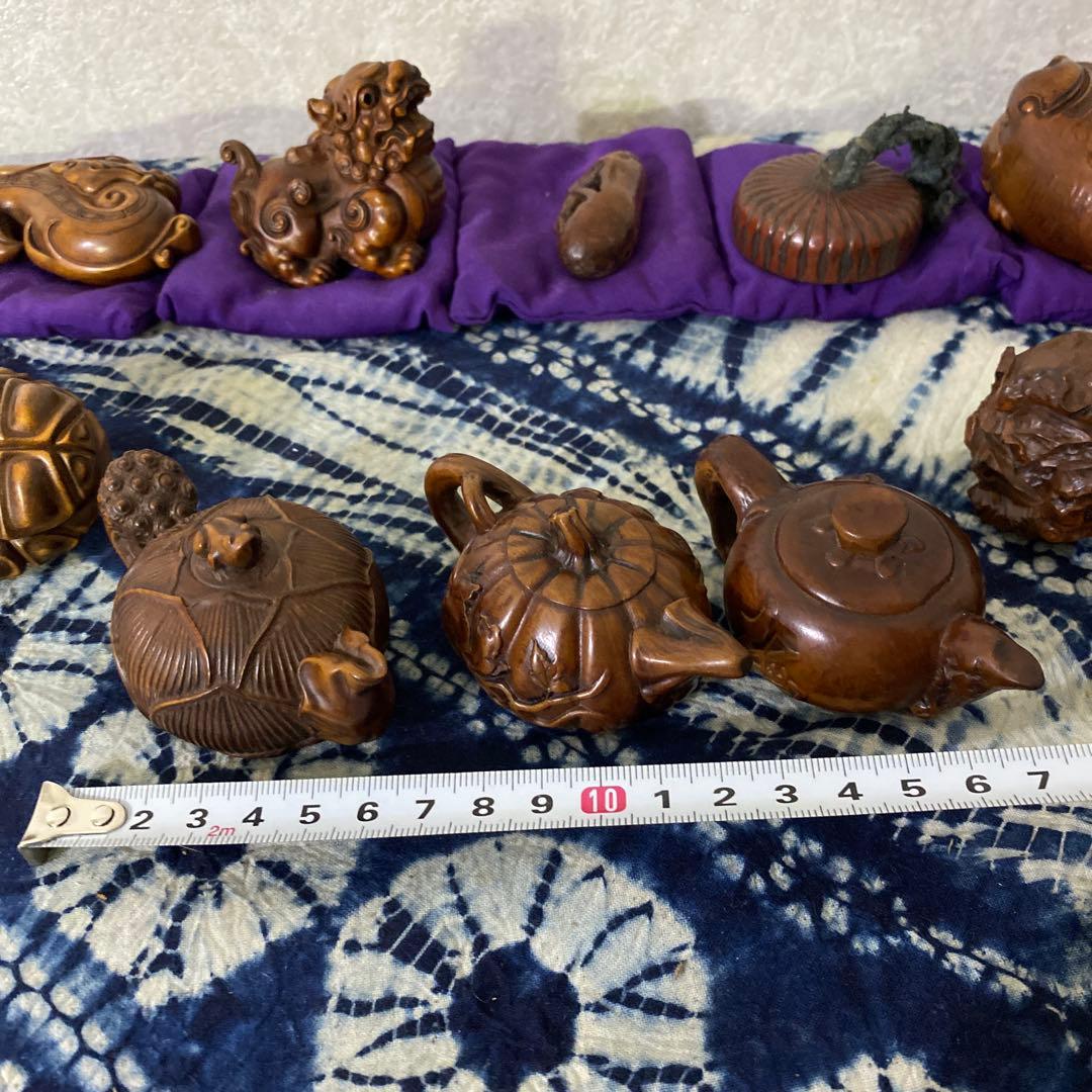 木彫　根付　置物　十三個