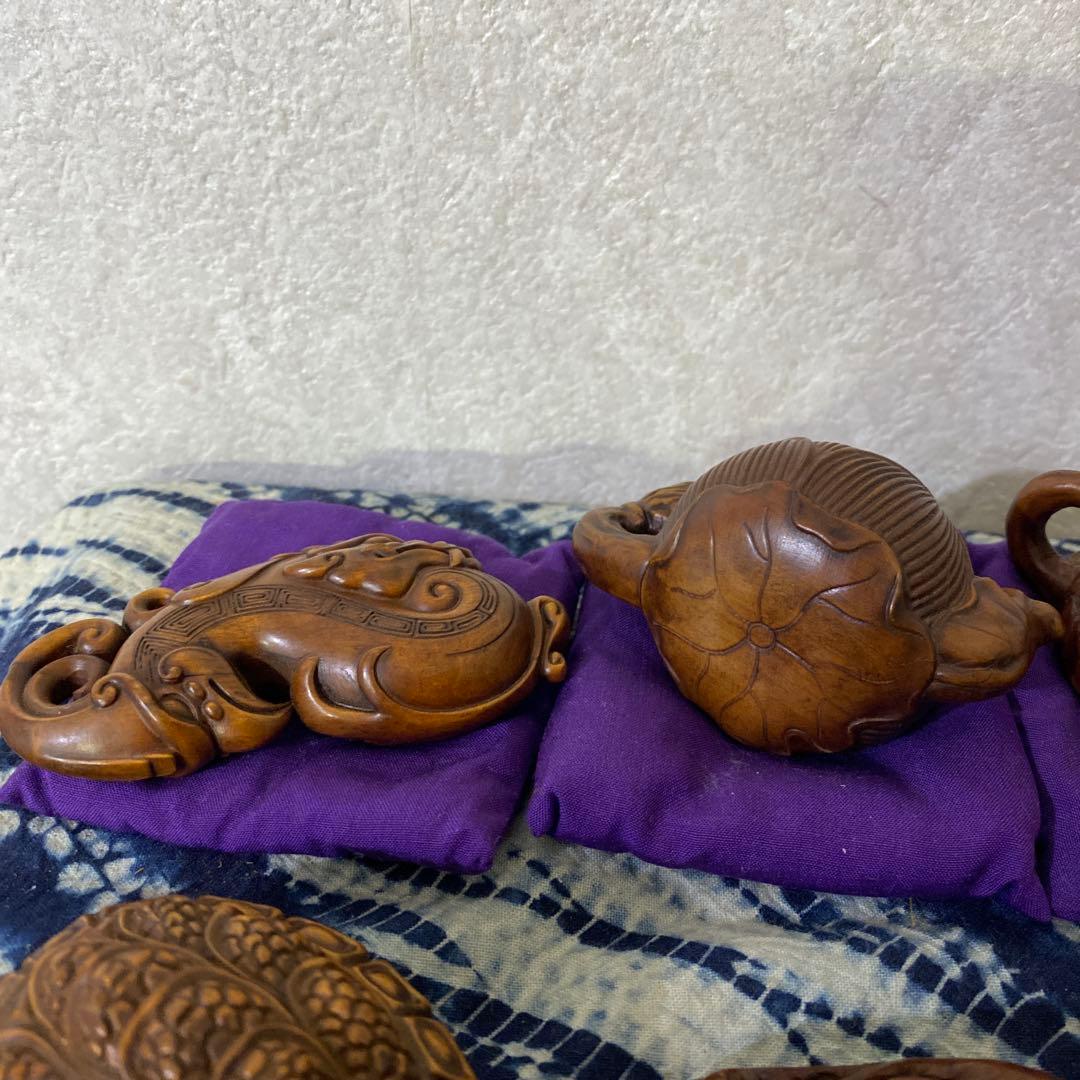 木彫　根付　置物　十三個