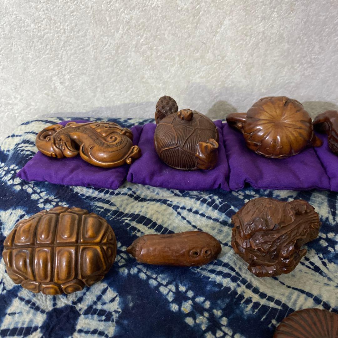 木彫　根付　置物　十三個