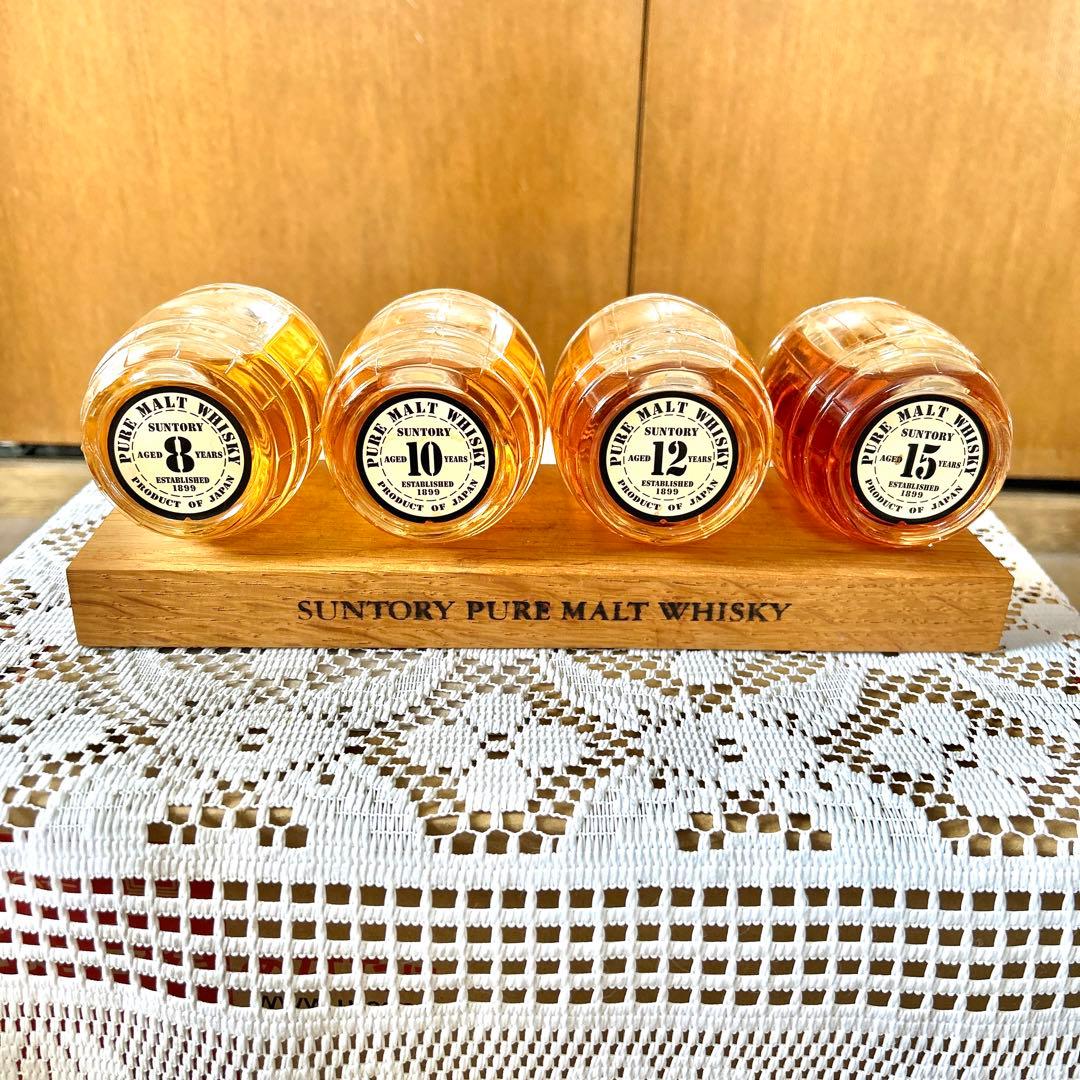 サントリー ピュアモルトウイスキー エイジングセット 樽型 木製台付