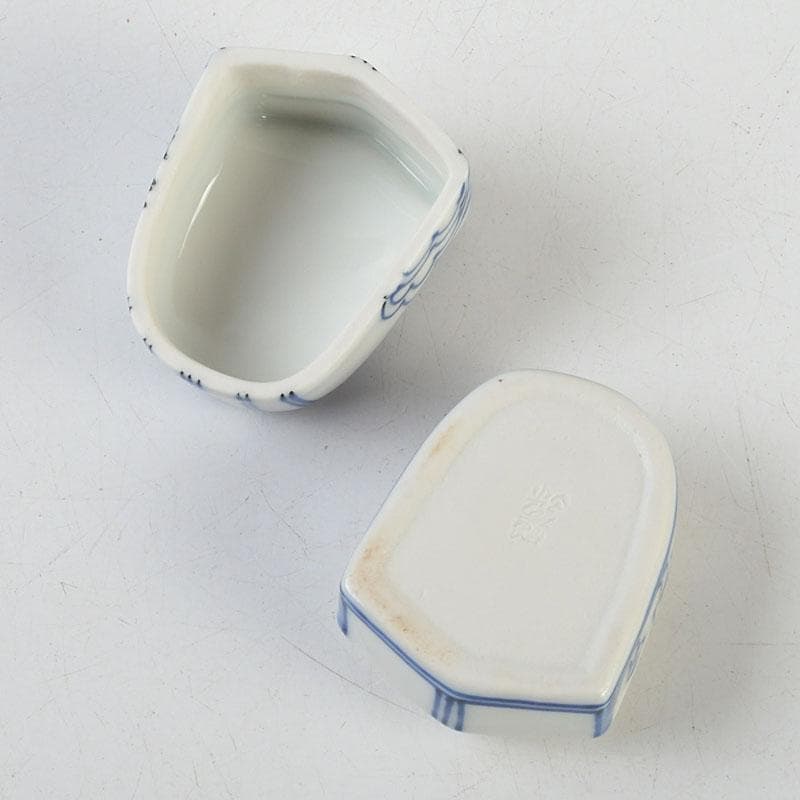 茶道具　平安　昭阿弥造　染付　冠香合　共箱　V　9338