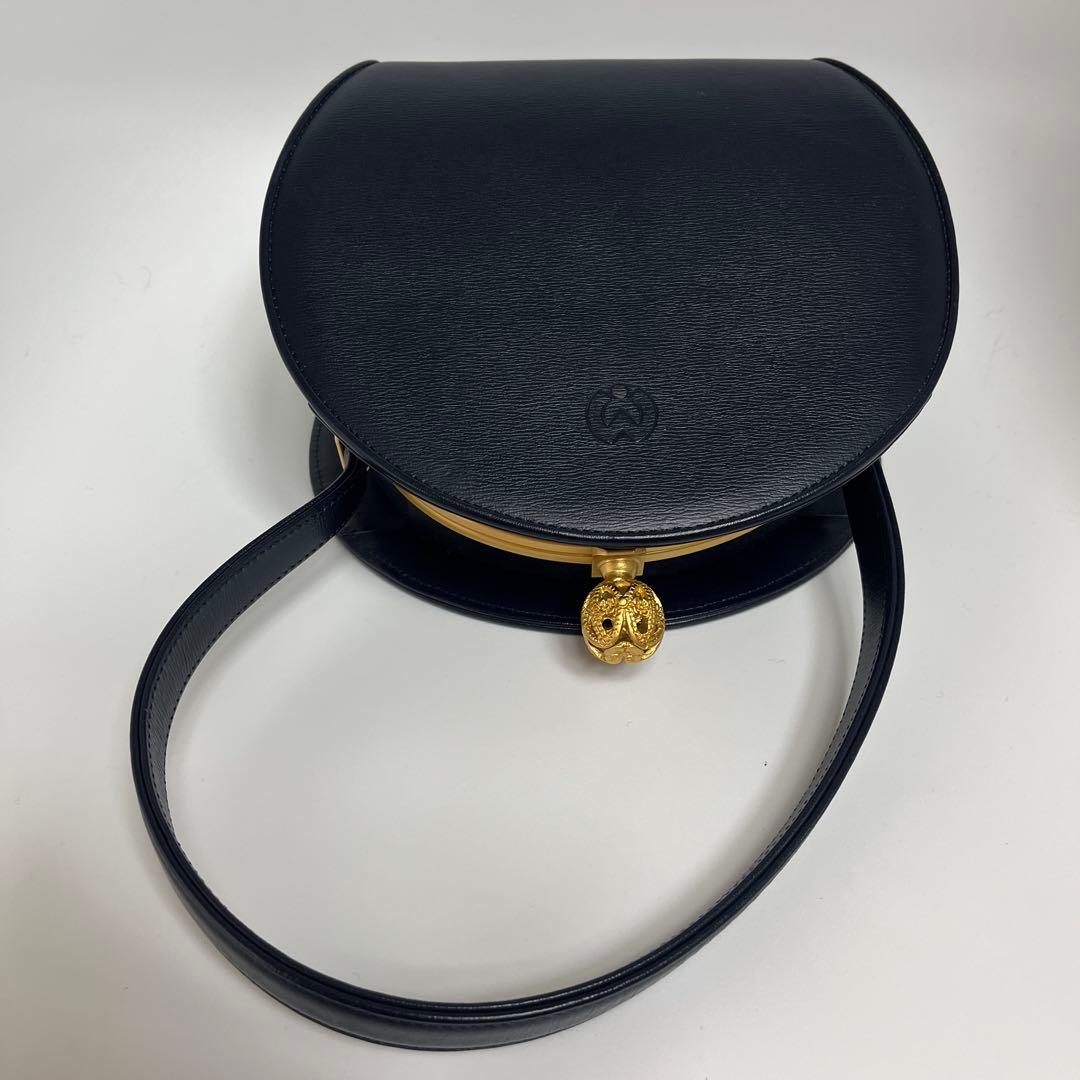 Mila schon ミラショーン 丸型 パーティーバッグ レザー 巾着