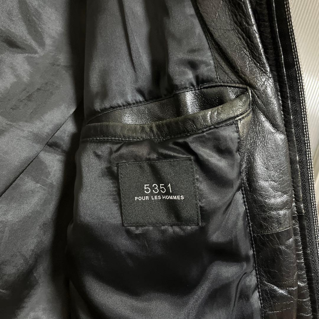 5351 POUR LES HOMMES ラムレザートラックジャケット 46