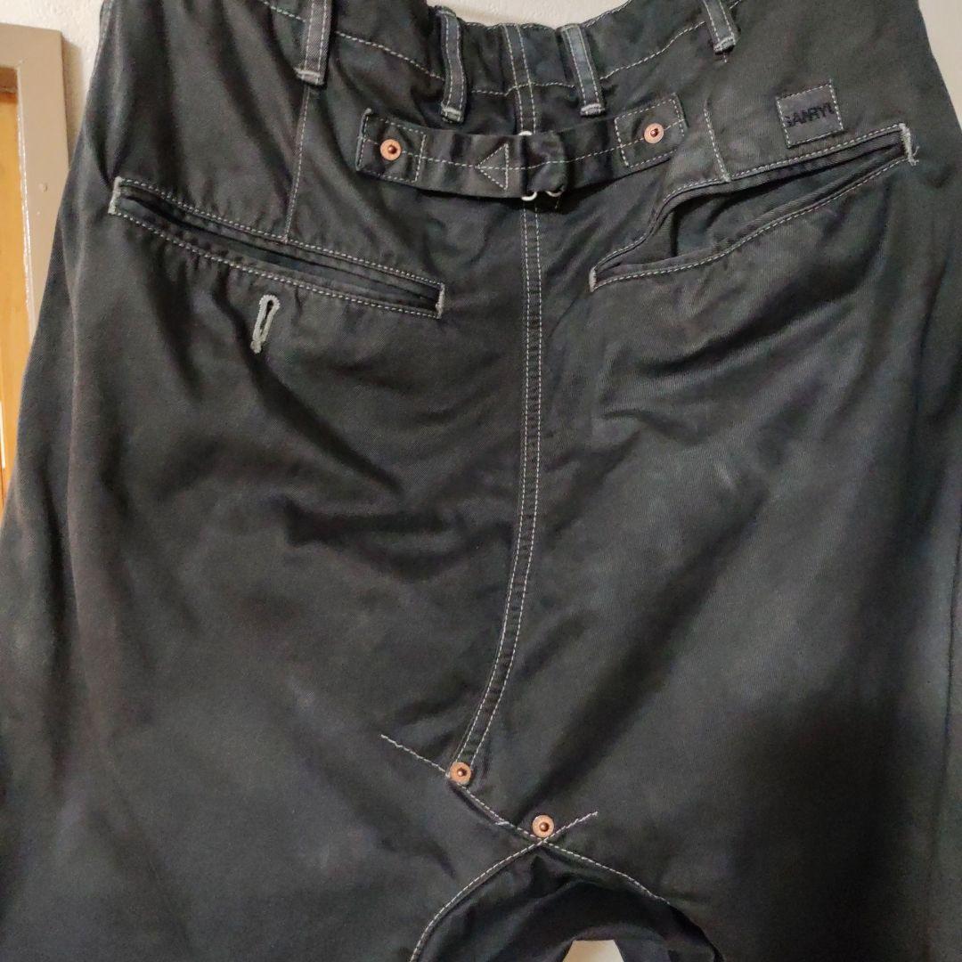GANRYU サルエルパンツ 1 ブラック 後染め 墨クロ ギャルソン