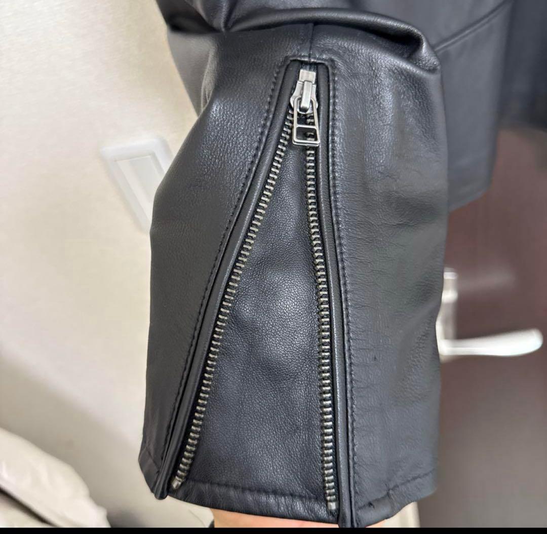 B:MING by BEAMS ブラック レザー シングルライダースジャケット